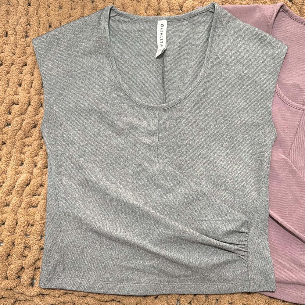 Athleta Grey and Purple Women's Top